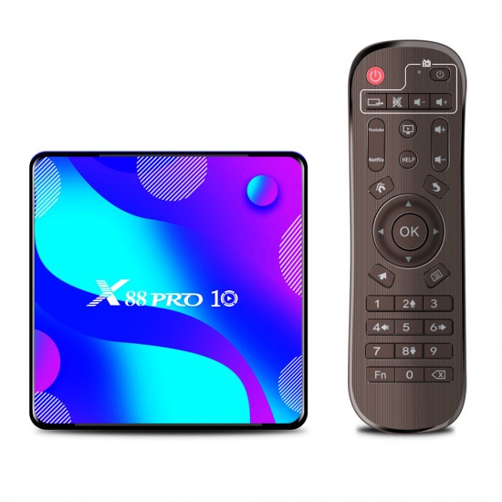 X88 Pro 10 RK3318 Quad-Core 4GB RAM 64GB ROM 5G WIFI bluetooth 4.0 Android 10.0 4K TV Box H.265 VP9 for Neflix Facebook