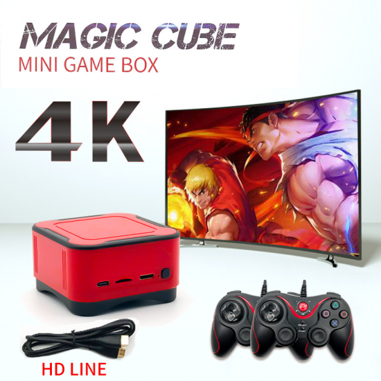 16GB 4K HD bluetooth 2.4G Mini Magic Club Video Game Console with 2 Wired Gamepads Support PS1 GBA NEOGEO FC Games