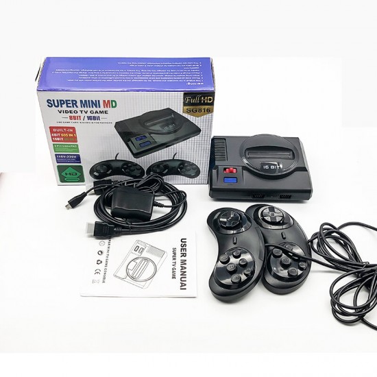SG816 8 Bit 16 Bit 691 Games TV Game Console Super Retro Mini TV Game Player for Sega Mega Drive MD Support HDMI Output