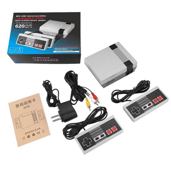 NES-620 Retro Classic Mini Action Game Console with Built-in 620 Games and 2 NES Classic Gamepads