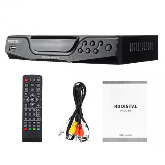 DVB-T2 TV Free Digital Receiver Video 1080P HD 110V-240V Set Top Box