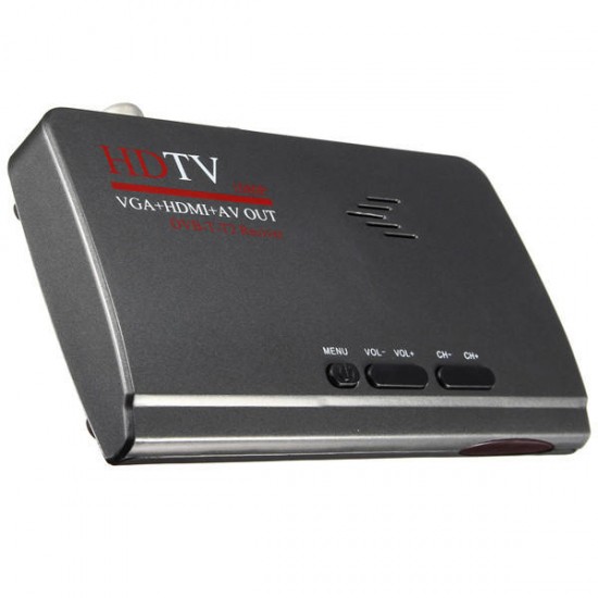 Digital Terrestrial HD 1080P DVB-T/T2 TV Box VGA AV CVBS Tuner Receiver With Remote Control