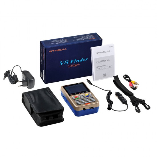 V8 Finder Meter HD 1080p Digital Satellite DVB-S2/S2X Finder Meter Spectrum Analyzer Support H.265 Decoding