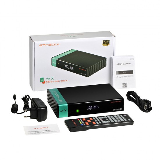 V8X DVB-S/S2/S2X 1080P HD Satellite TV Signal Receiver Set-top Box H.265 Built-in 2.4G WIFI Support IPTV Online Movie