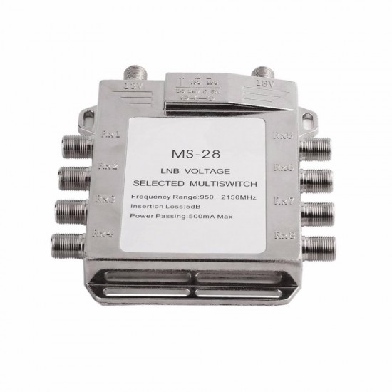 JS-MS28 2 in 8 Diseqc Switch Satellite Multiswitch Satellite Antenna Flat LNB Switch for TV Receiver