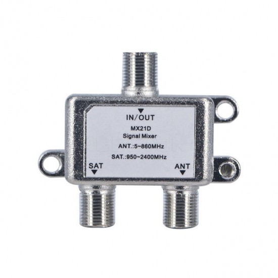 MX21D 2 In 1 Dual Use 2 Way TV Signal Satellite Coaxial Diplexer Combiner Splitter Switch