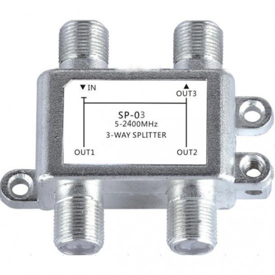SP03C Satellite 3 Way HD Digital Coax Cable Splitter Bi-Directional MoCA Connector for SATV/CATV