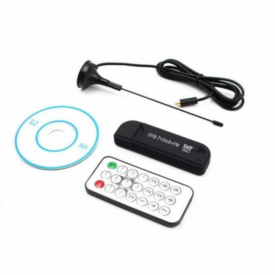 USB2.0 FM DAB DVB-T RTL2832U R820T2 RTL-SDR SDR Dongle Stick Digital TV Tuner Receiver with Antenna