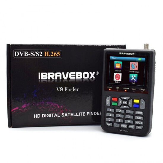 V9 Finder DVB-S/S2 H.265 TV Signal Satellite Receiver Finder Meter with 3.5 Inch LCD Screen
