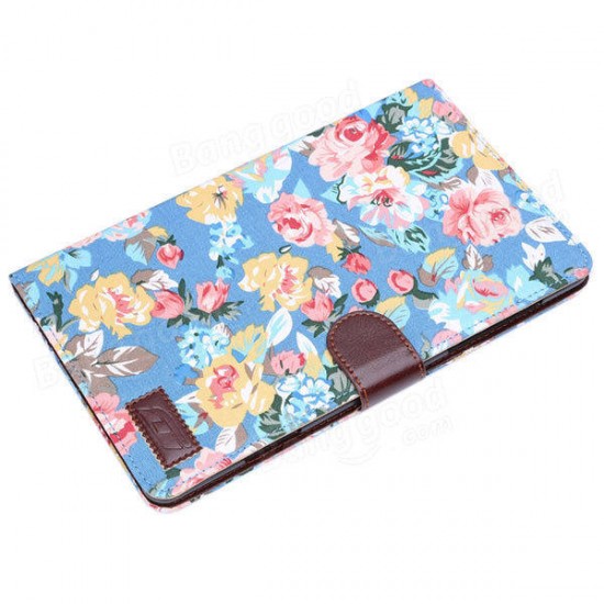 Cotton Print Design Folio PU Leather Case For Samsung Galaxy T700