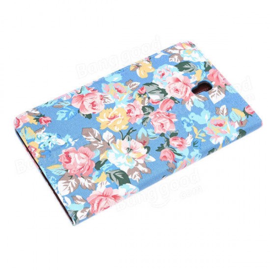 Cotton Print Design Folio PU Leather Case For Samsung Galaxy T700