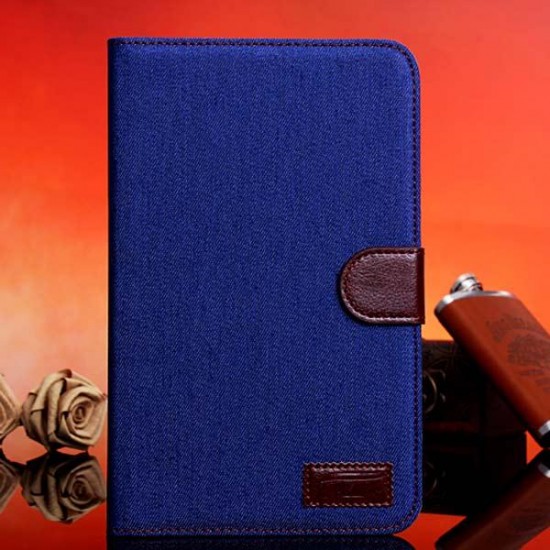 Denim Design Folio PU Leather Case Cover For Samsung Galaxy T110