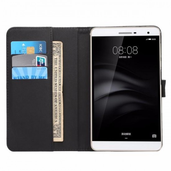 PU Leather Wallet Case Cover with Card Holders Stand for Huawei M2 7 Inch Tablet