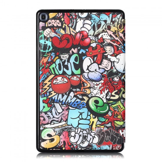 Folding Stand Tablet Case Cover for Samsung Tab A 10.1 T510 - Doodle