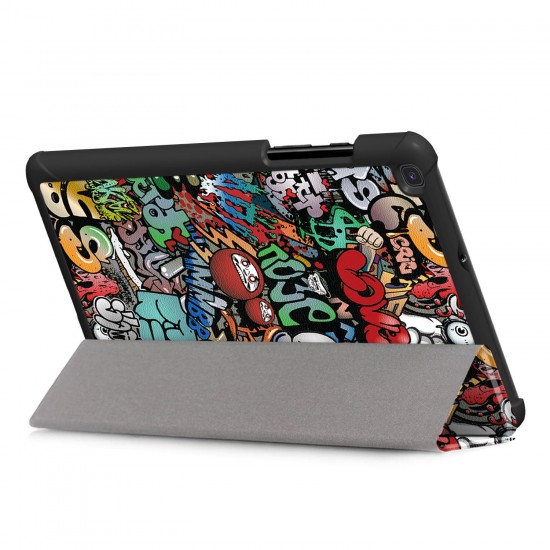 Printing Tri-Fold Tablet Case for Samsung Tab A 8.0 2019 - Doodle