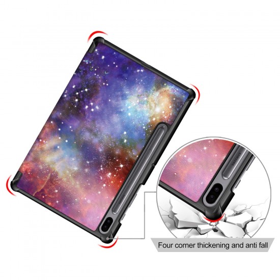 Printing Tri-Fold Tablet Case for Samsung Tab S6 - Milky Way