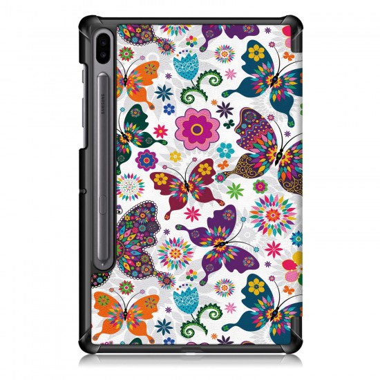 Printing Tri-Fold Tablet Case for Samsung Tab S6 10.5 - Butterfly Printing Tri-Fold Tablet Case for Samsung Tab S6 10.5 - Butterfly