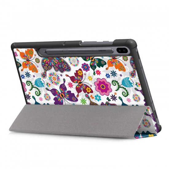 Printing Tri-Fold Tablet Case for Samsung Tab S6 10.5 - Butterfly Printing Tri-Fold Tablet Case for Samsung Tab S6 10.5 - Butterfly
