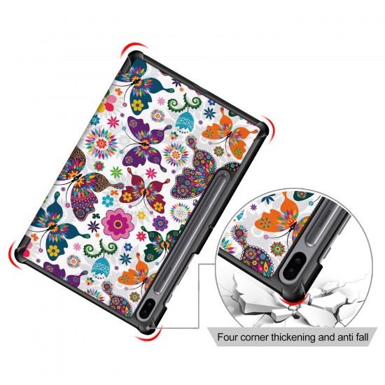 Printing Tri-Fold Tablet Case for Samsung Tab S6 10.5 - Butterfly Printing Tri-Fold Tablet Case for Samsung Tab S6 10.5 - Butterfly