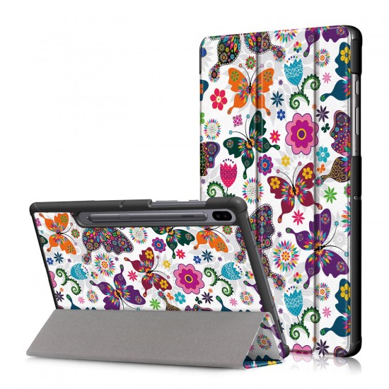 Printing Tri-Fold Tablet Case for Samsung Tab S6 10.5 - Butterfly Printing Tri-Fold Tablet Case for Samsung Tab S6 10.5 - Butterfly