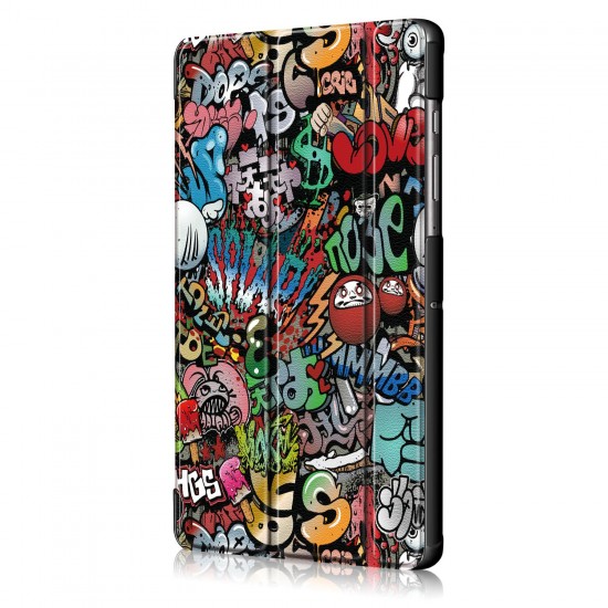 Printing Tri-Fold Tablet Case for Samsung Tab S6 10.5 - Doodle