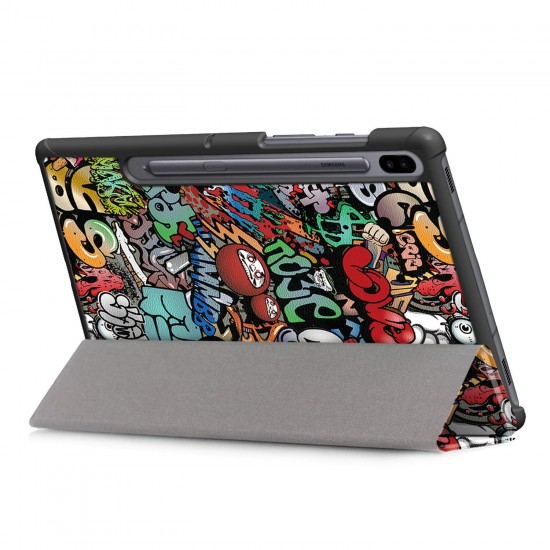 Printing Tri-Fold Tablet Case for Samsung Tab S6 10.5 - Doodle Printing Tri-Fold Tablet Case for Samsung Tab S6 10.5 - Doodle