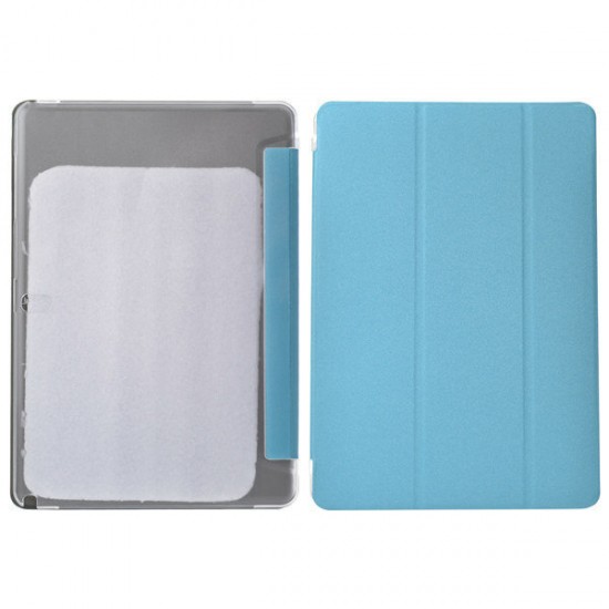 Scrub Folio PU Leather Case Translucent Back Cover For Samsung P900