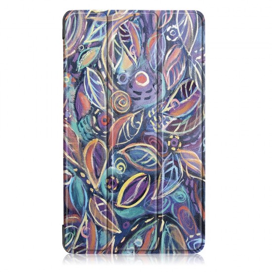 Tri Fold Colourful leaf Case Cover For 8 Inch Honor Waterplay Tablet