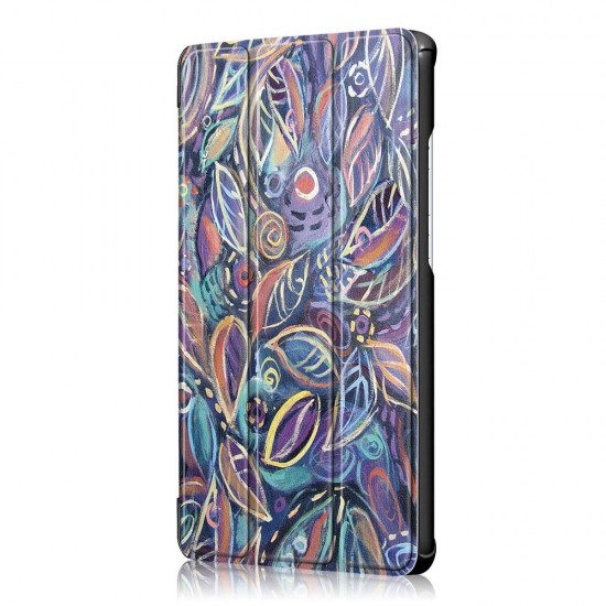 Tri Fold Colourful leaf Case Cover For 8 Inch Honor Waterplay Tablet