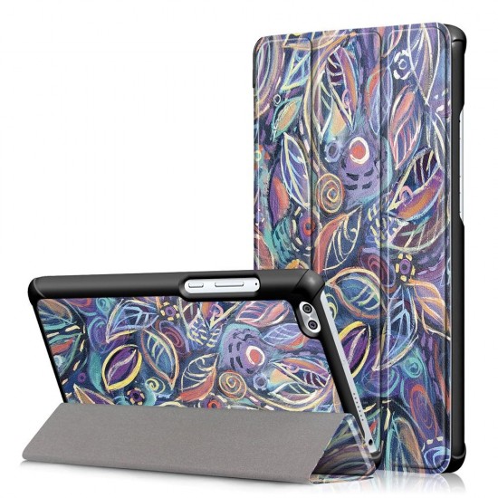 Tri Fold Colourful leaf Case Cover For 8 Inch Honor Waterplay Tablet