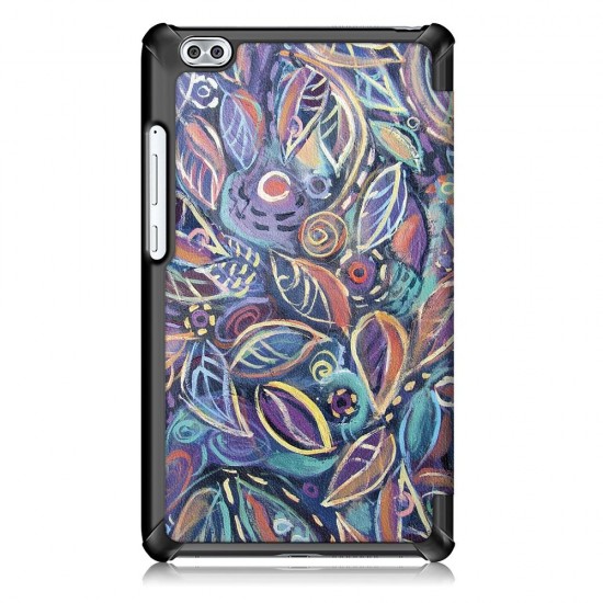 Tri Fold Colourful leaf Case Cover For 8 Inch Honor Waterplay Tablet