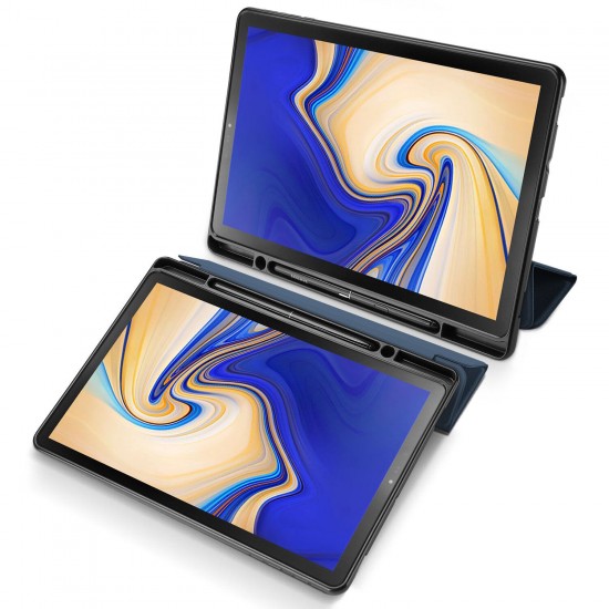 Tri-Fold Pen With Pen Hole Tablet Case Cover for Samsung TAB S4 10.5