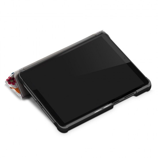 Tri-Fold Pringting Tablet Case Cover for Lenovo Tab M8 Tablet - Butterfly Version