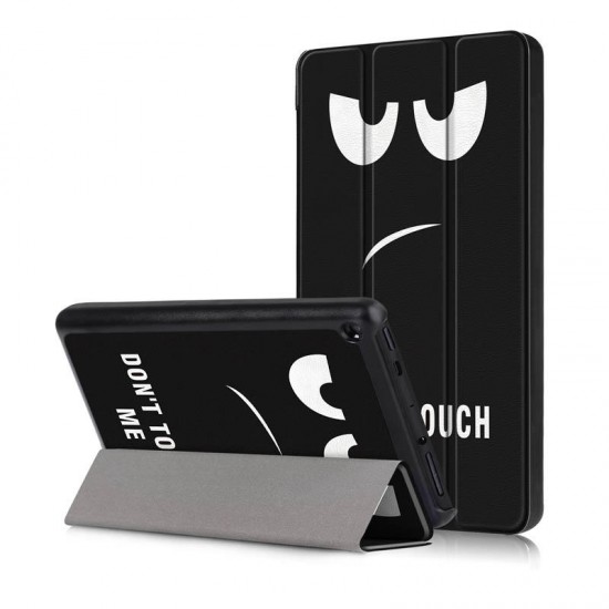 Tri-Fold Pringting Tablet Case Cover for New F ire HD 7 2019-Big Eyes