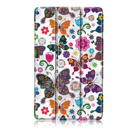 Tri-Fold Pringting Tablet Case Cover for New F ire HD 7 2019-Butterfly