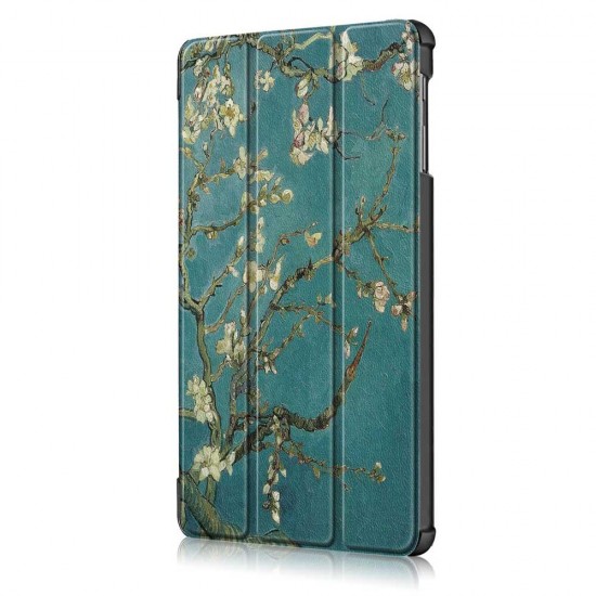 Tri-Fold Pringting Tablet Case Cover for Samsung Galaxy Tab A 10.1 2019 T510 Tablet - Apricot Blossom