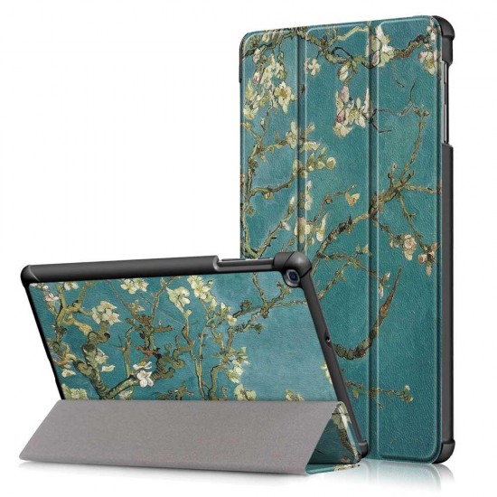 Tri-Fold Pringting Tablet Case Cover for Samsung Galaxy Tab A 10.1 2019 T510 Tablet - Apricot Blossom