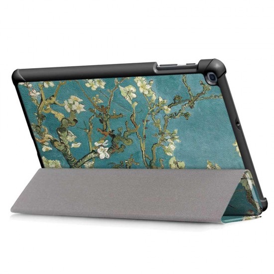 Tri-Fold Pringting Tablet Case Cover for Samsung Galaxy Tab A 10.1 2019 T510 Tablet - Apricot Blossom