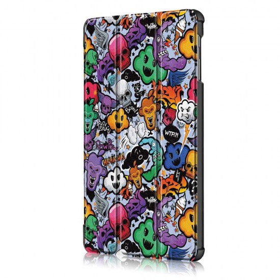 Tri-Fold Pringting Tablet Case Cover for Samsung Galaxy Tab A 10.1 2019 T510 Tablet - Cloud
