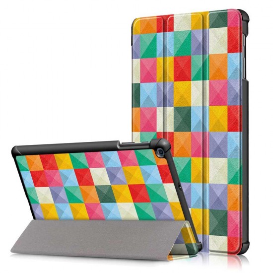 Tri-Fold Pringting Tablet Case Cover for Samsung Galaxy Tab A 10.1 2019 T510 Tablet - Cube