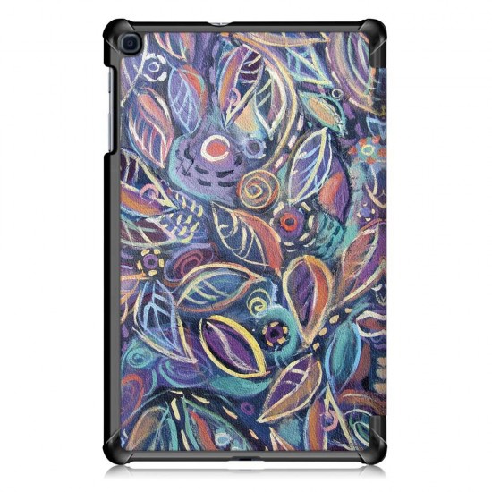 Tri-Fold Pringting Tablet Case Cover for Samsung Galaxy Tab A 10.1 2019 T510 Tablet - Tree Leaves Tri-Fold Pringting Tablet Case Cover for Samsung Galaxy Tab A 10.1 2019 T510 Tablet - Tree Leaves