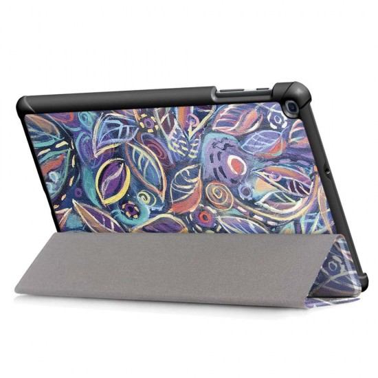 Tri-Fold Pringting Tablet Case Cover for Samsung Galaxy Tab A 10.1 2019 T510 Tablet - Tree Leaves Tri-Fold Pringting Tablet Case Cover for Samsung Galaxy Tab A 10.1 2019 T510 Tablet - Tree Leaves