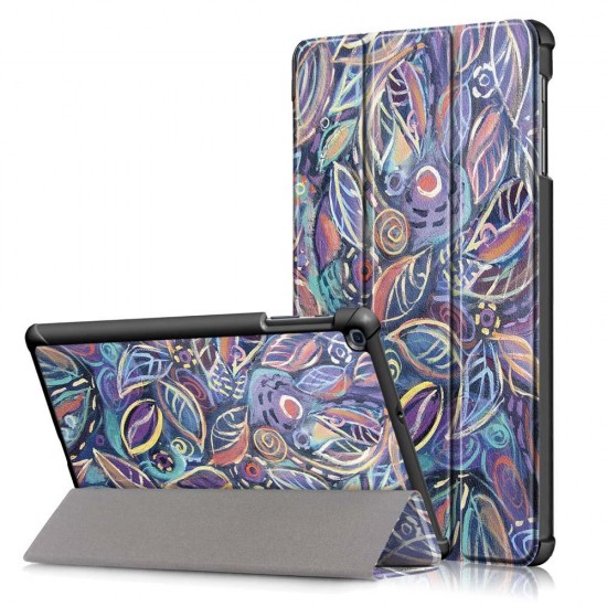 Tri-Fold Pringting Tablet Case Cover for Samsung Galaxy Tab A 10.1 2019 T510 Tablet - Tree Leaves Tri-Fold Pringting Tablet Case Cover for Samsung Galaxy Tab A 10.1 2019 T510 Tablet - Tree Leaves