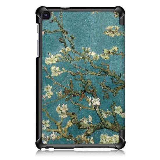 Tri-Fold Pringting Tablet Case Cover for Samsung Galaxy Tab A 8.0 2019 SM-P200 P205 Tablet - Apricot Blossom