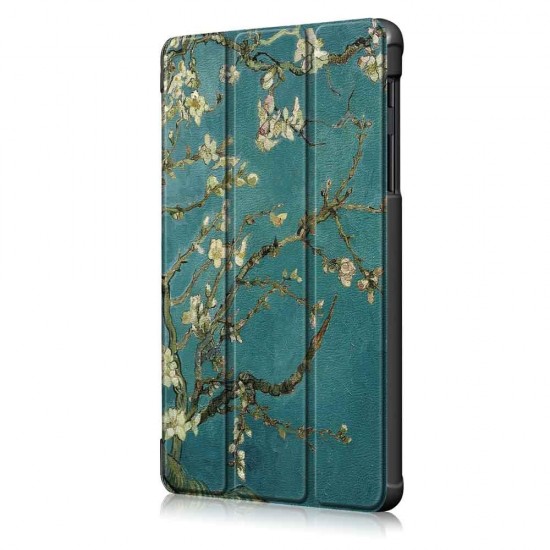 Tri-Fold Pringting Tablet Case Cover for Samsung Galaxy Tab A 8.0 2019 SM-P200 P205 Tablet - Apricot Blossom