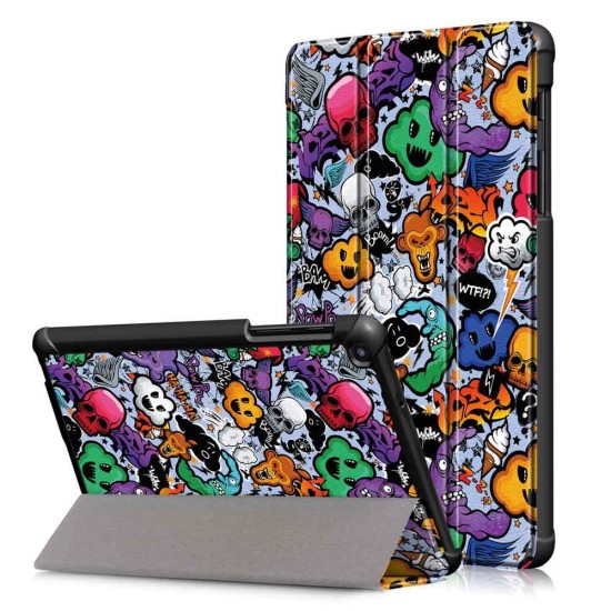 Tri-Fold Pringting Tablet Case Cover for Samsung Galaxy Tab A 8.0 2019 SM-P200 P205 Tablet - Cloud