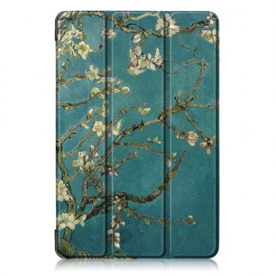 Tri-Fold Pringting Tablet Case Cover for Samsung Galaxy Tab S5E SM-T720 SM-T725 Tablet - Apricot Blossom