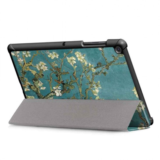Tri-Fold Pringting Tablet Case Cover for Samsung Galaxy Tab S5E SM-T720 SM-T725 Tablet - Apricot Blossom