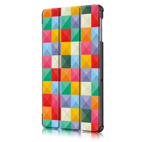 Tri-Fold Pringting Tablet Case Cover for Samsung Galaxy Tab S5E SM-T720 SM-T725 Tablet - Cube Tri-Fold Pringting Tablet Case Cover for Samsung Galaxy Tab S5E SM-T720 SM-T725 Tablet - Cube