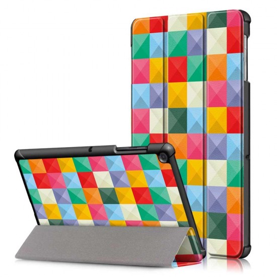 Tri-Fold Pringting Tablet Case Cover for Samsung Galaxy Tab S5E SM-T720 SM-T725 Tablet - Cube Tri-Fold Pringting Tablet Case Cover for Samsung Galaxy Tab S5E SM-T720 SM-T725 Tablet - Cube